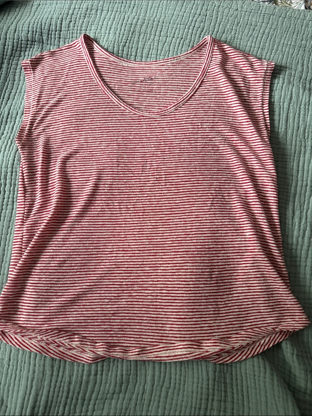 Universal Thread Red & White Striped Sleeveless Tank